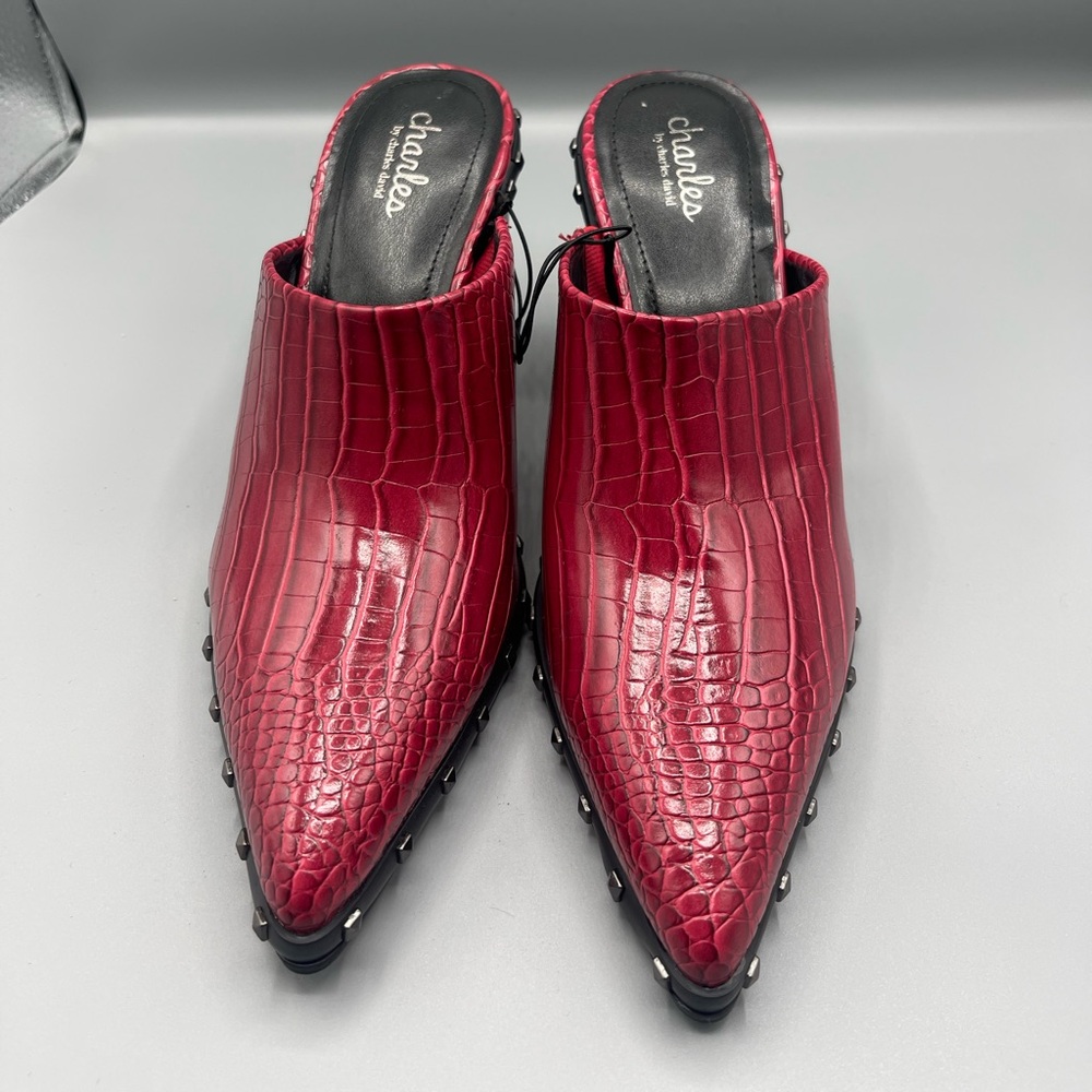 Charlies Red Croc-Patterned Mules